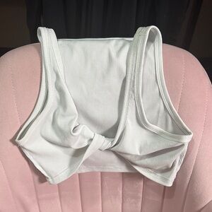 White Ribbed Crop Top